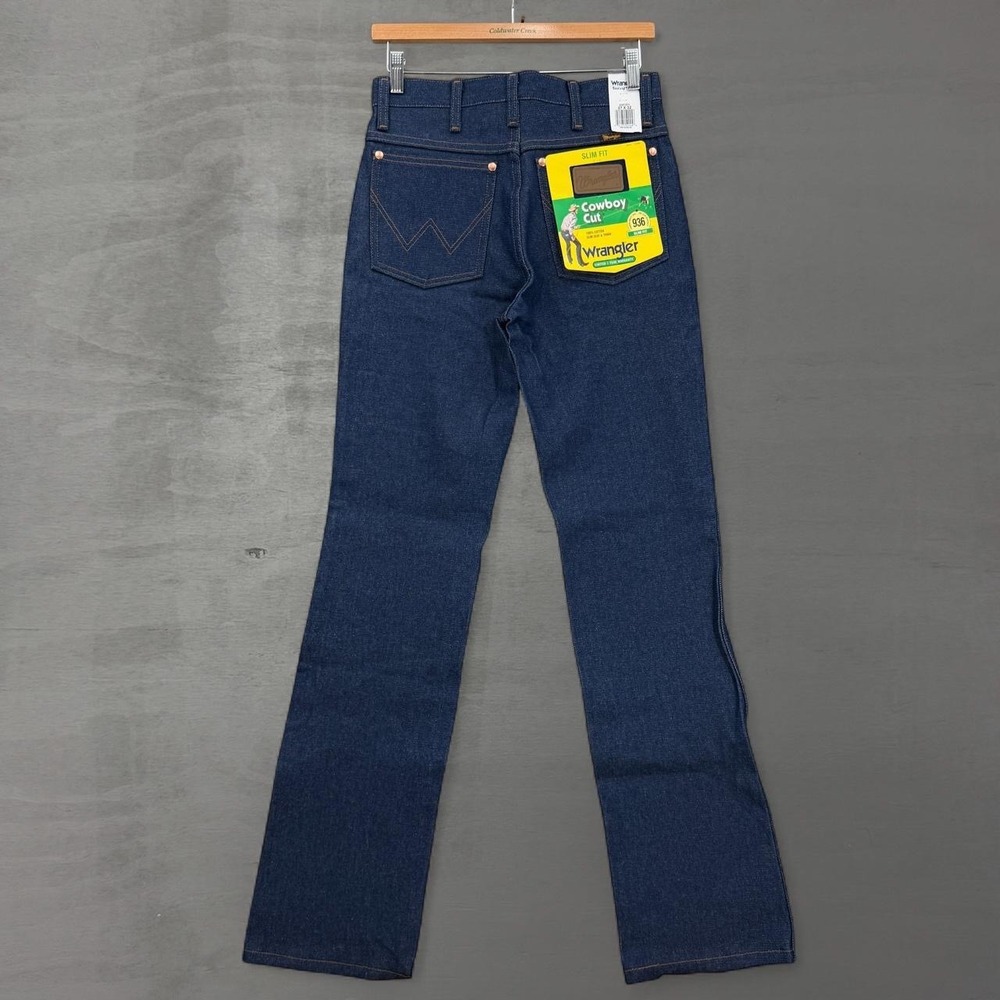 NEW Wrangler Cowboy Cut Jeans Indigo Slim Fit Rigid Denim 936DEN 27x32